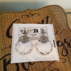 Silver Spiral Drop Hoop Earrings ~ NWT - Free Shipping! ☆